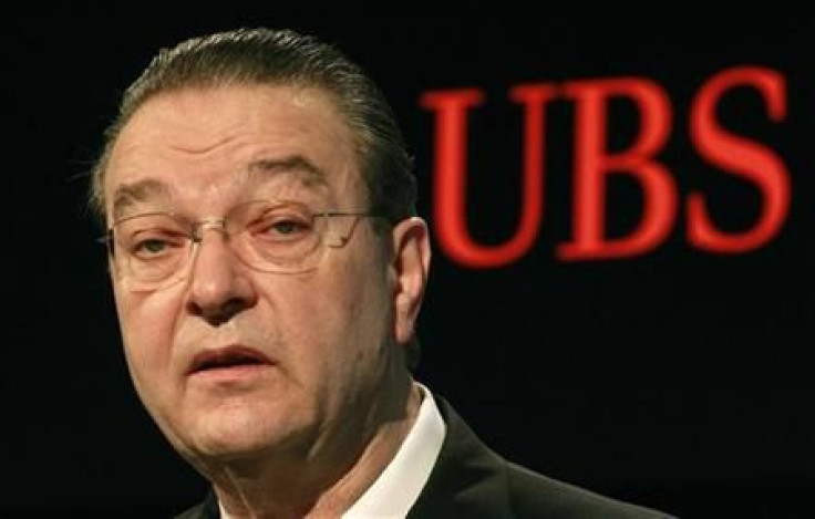Gruebel, CEO of Swiss Bank UBS addresses a news conference to present the results for 2010 in Zurich