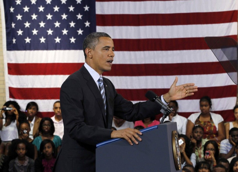 U.S. President Barack Obama speaks at a school in Washington