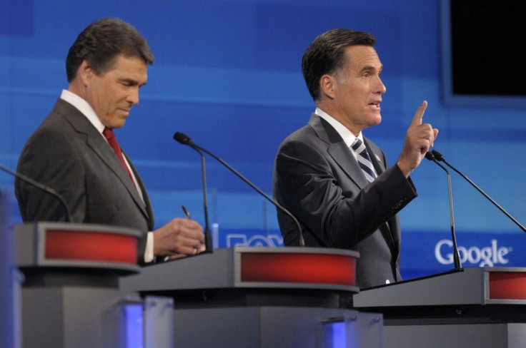 Perry and Romney at Orlando Debate