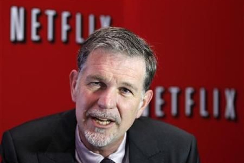 Netflix's Chief Executive Officer Reed Hastings speaks during an interview with Reuters in Buenos Aires