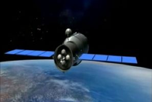 Video grab of 3D animation of China's Tiangong-1 space module