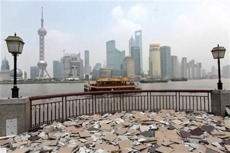 Shanghai's new financial district skyline is seen from the opposite side of Huang Pu river.