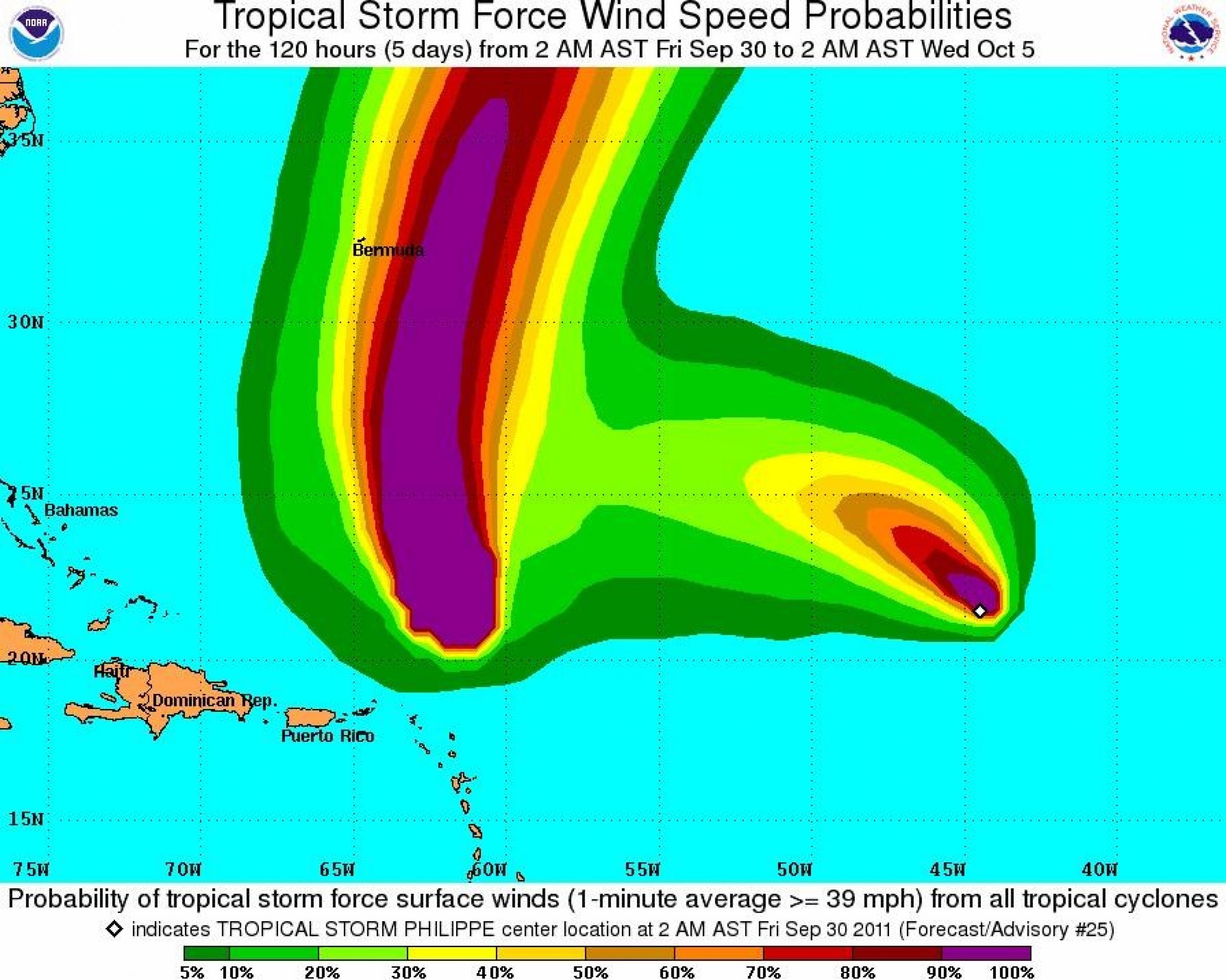 Tropical Storm Force Wind Speed Probabilities