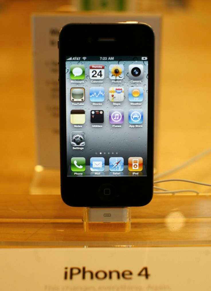  An iPhone 4 is displayed at the Apple Store 5th Avenue in New York