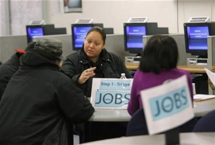 File photo of case worker Jessica Yon with unemployed people in San Francisco