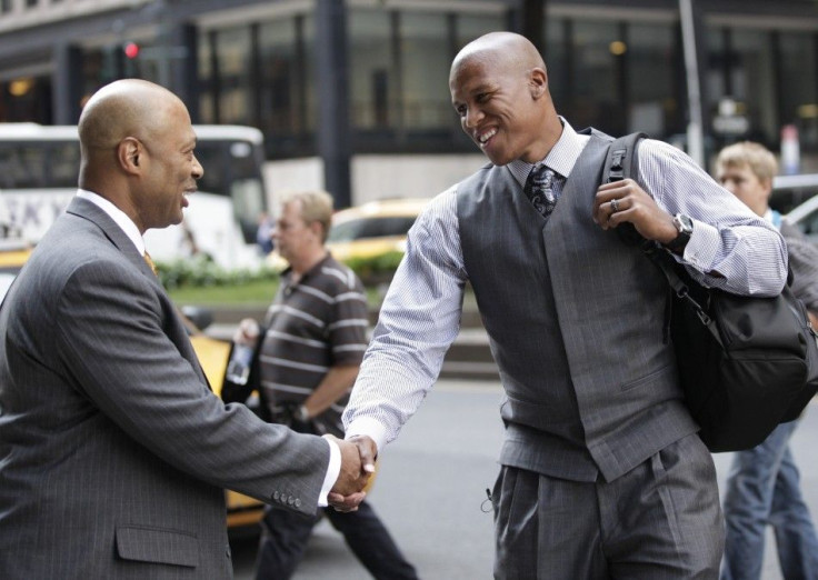 Washington Wizard's Maurice Evans arrives for NBA labor meetings in New York
