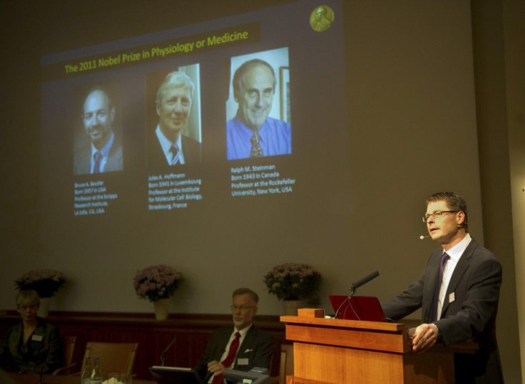 Professor Hans-Gustaf Ljunggren of Karolinska Institute announces the 2011 Nobel Physiology or Medicine laureates during a news conference in Stockholm