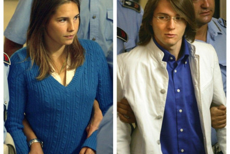 A combination photo shows Amanda Knox of the U.S. (L) and Italian national Raffaele Sollecito, suspects in the murder of British student Meredith Kercher last year, arriving with penitentiary police to a court hearing in Perugia