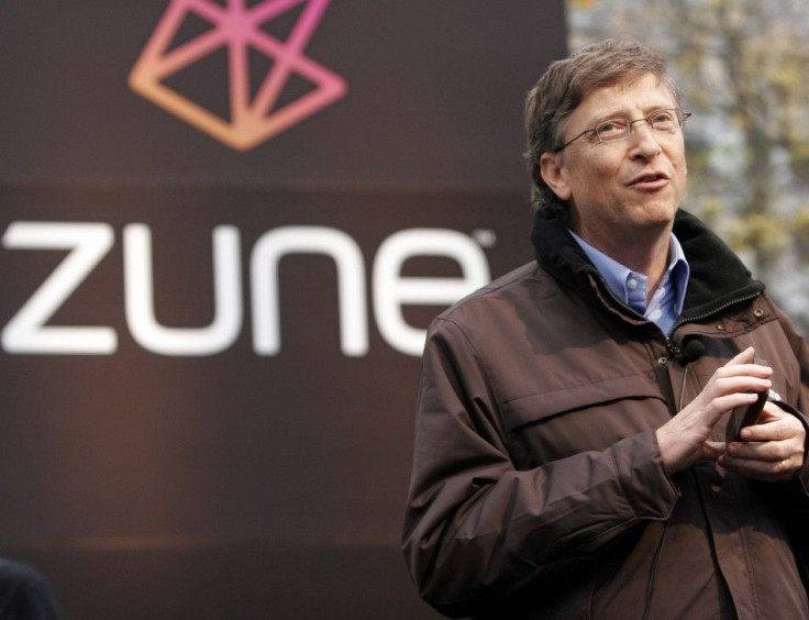 Bill Gates addresses the crowd at a launch party for the Zune media player in downtown Seattle. The 4-year-old mp3 player will be discontinued, according to Microsoft.