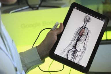 The Google Body app is shown on Google's lates version of Android on a Motorola Xoom tablet device at Google Headquarters in Mountain View, California