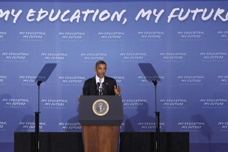 U.S. President Barack Obama makes his second annual back-to-school speech at Julia R. Masterman Laboratory and Demonstration School in Philadelphia, September 14, 2010.