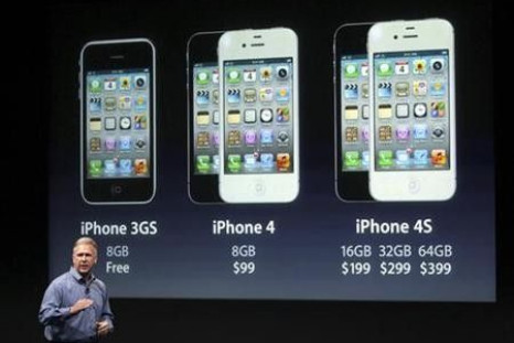 Philip Schiller, Apple's senior vice president of Worldwide Product Marketing, speaks about iPhones, including the iPhone 4S, at Apple headquarters in Cupertino, California