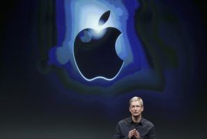 Apple CEO Tim Cook speaks about the iPhone 4S at Apple headquarters in Cupertino, California 