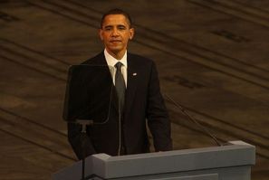 President Obama during his Peace Prize speech