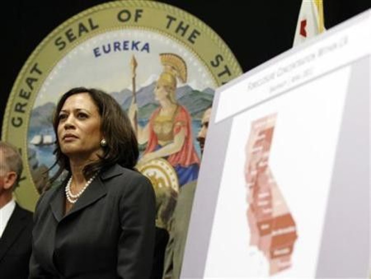 Attorney General of California Kamala Harris attends a news conference to announce the creation of the Mortgage Fraud Strike Force in Los Angeles