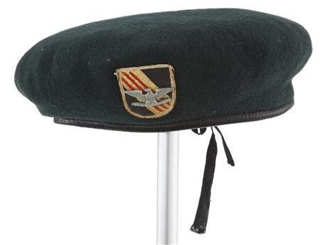 The green wool beret which actor John Wayne wore in the 1968 film, ''The Green Berets'' is pictured in this undated publicity photograph.