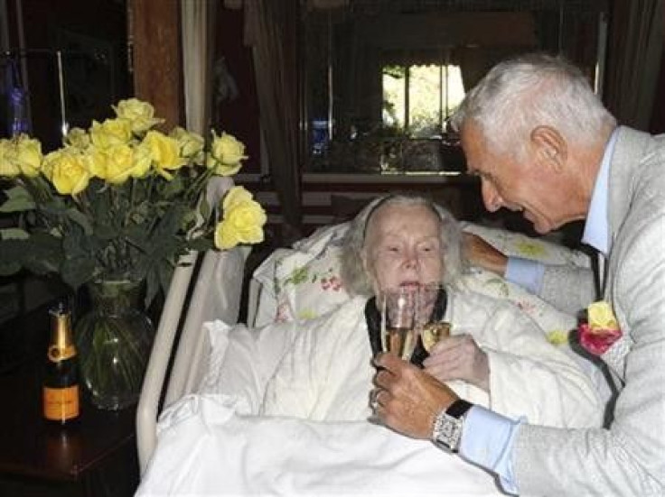 Actress Zsa Zsa Gabor and her husband Frederic Prinz von Anhalt celebrate his 68th birthday