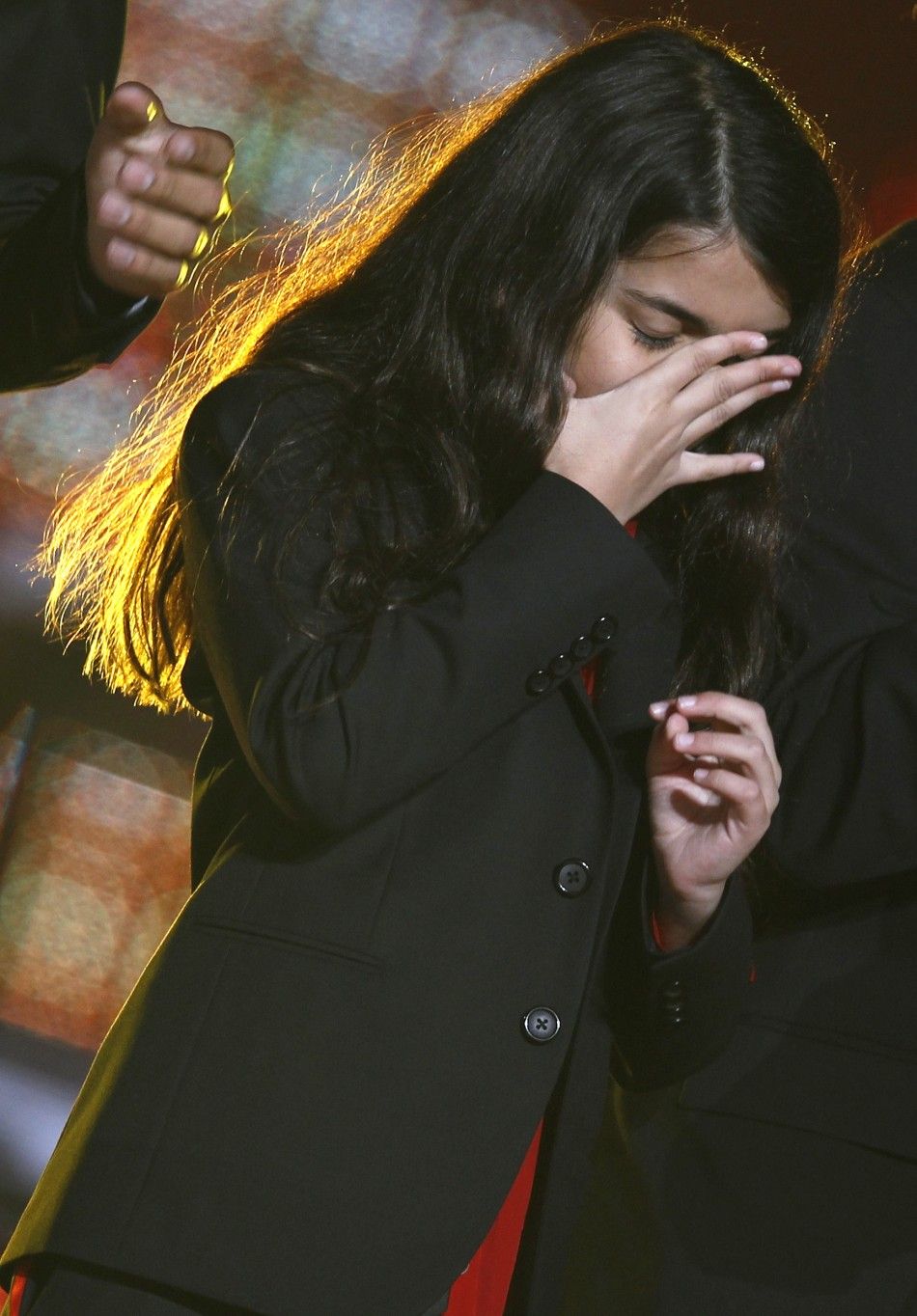 Prince Michael Jackson II Blanket reacts on stage at the end of the quotMichael Foreverquot tribute concert, which honours his father, the late pop icon Michael Jackson, at the Millennium Stadium in Cardiff, Wales October 8, 2011