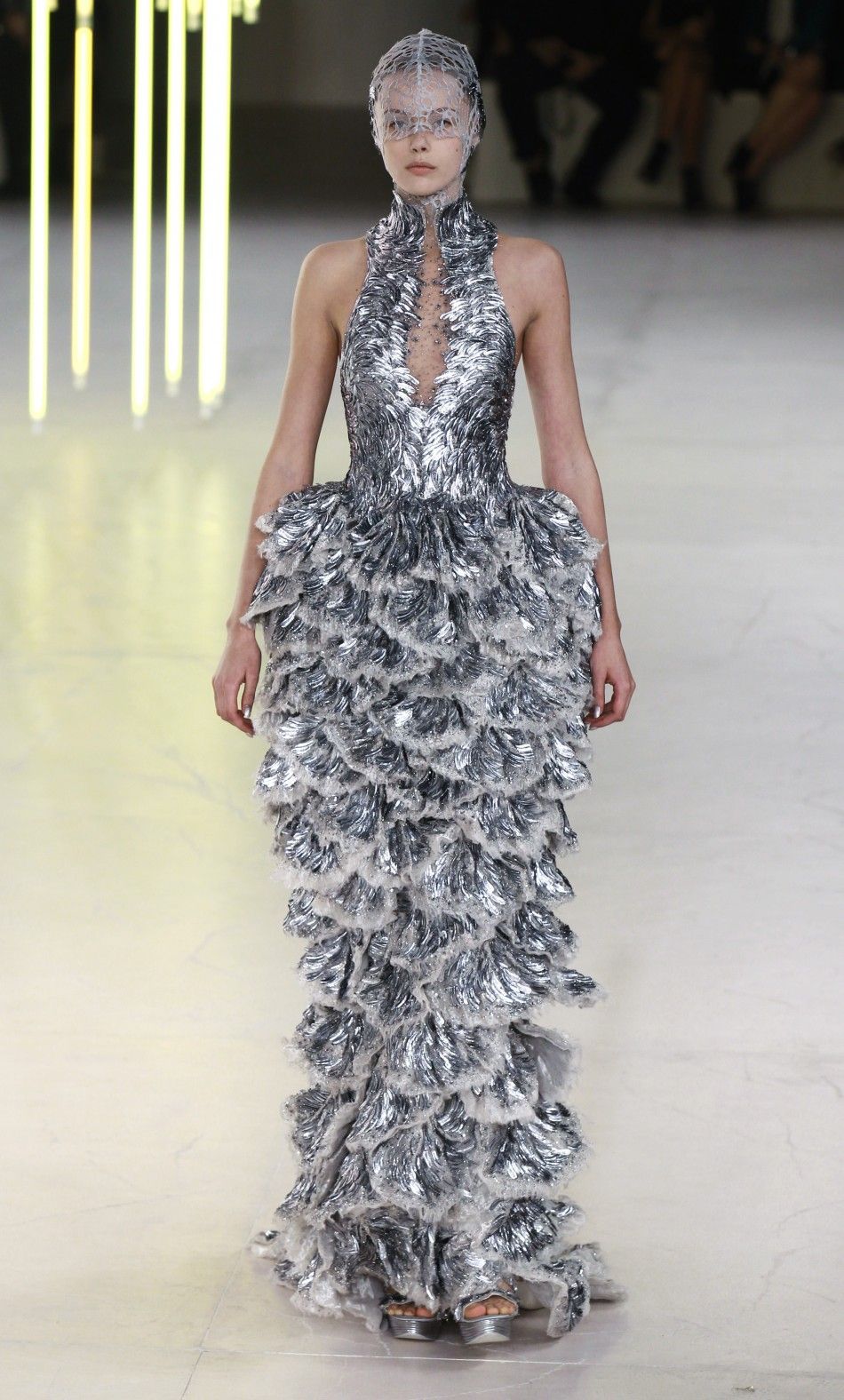 Paris Fashion Week Sarah Burtons Bold and Brilliant Creations for Alexander McQueen Leaves Awestruck PHOTOS