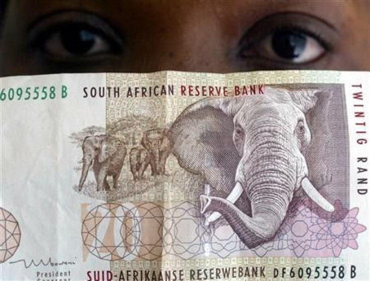 A file picture shows the South African twenty rand note.