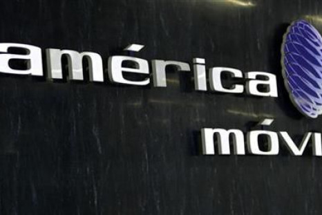 The logo of America Movil is seen in the company&#039;s new corporate offices in Mexico City