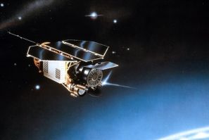 Artist's impression of the ROSAT satellite in space