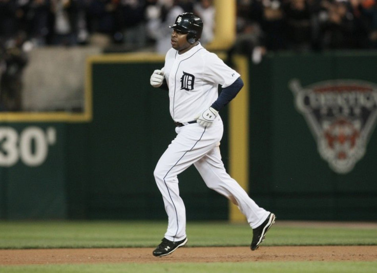 Detroit Tigers&#039; Young runs the bases after hitting a solo home run in the seventh inning against the New York Yankees in Game 3 in their MLB American League Division Series baseball playoffs in Detroit