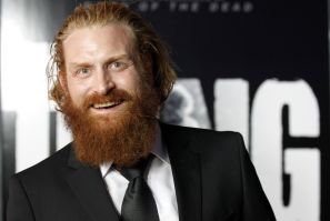 Cast member Kristofer Hivju poses at the world premiere of &quot;The Thing&quot; at Universal Studios Hollywood in Universal City, California