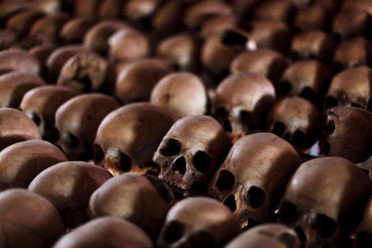 Skulls Of Rwandan Genocide Victims At Genocide Memorial Near Kigali