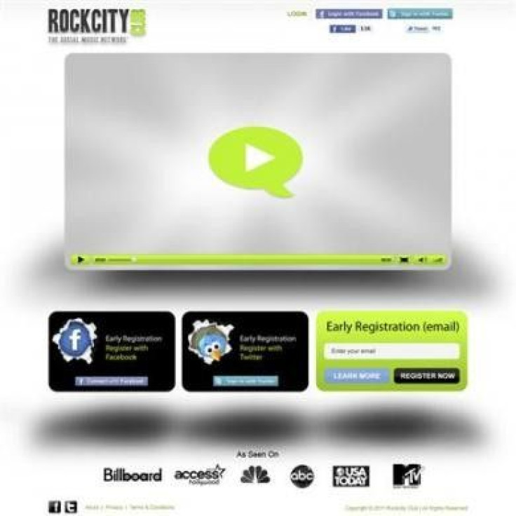 The home page for rockcityclub.com is shown in this publicity photo released to Reuters