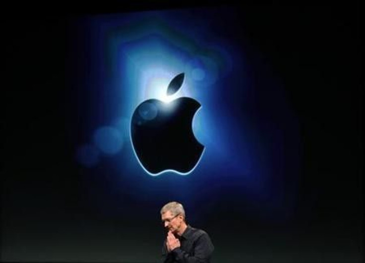 Apple CEO Tim Cook speaks at Apple headquarters in Cupertino, California
