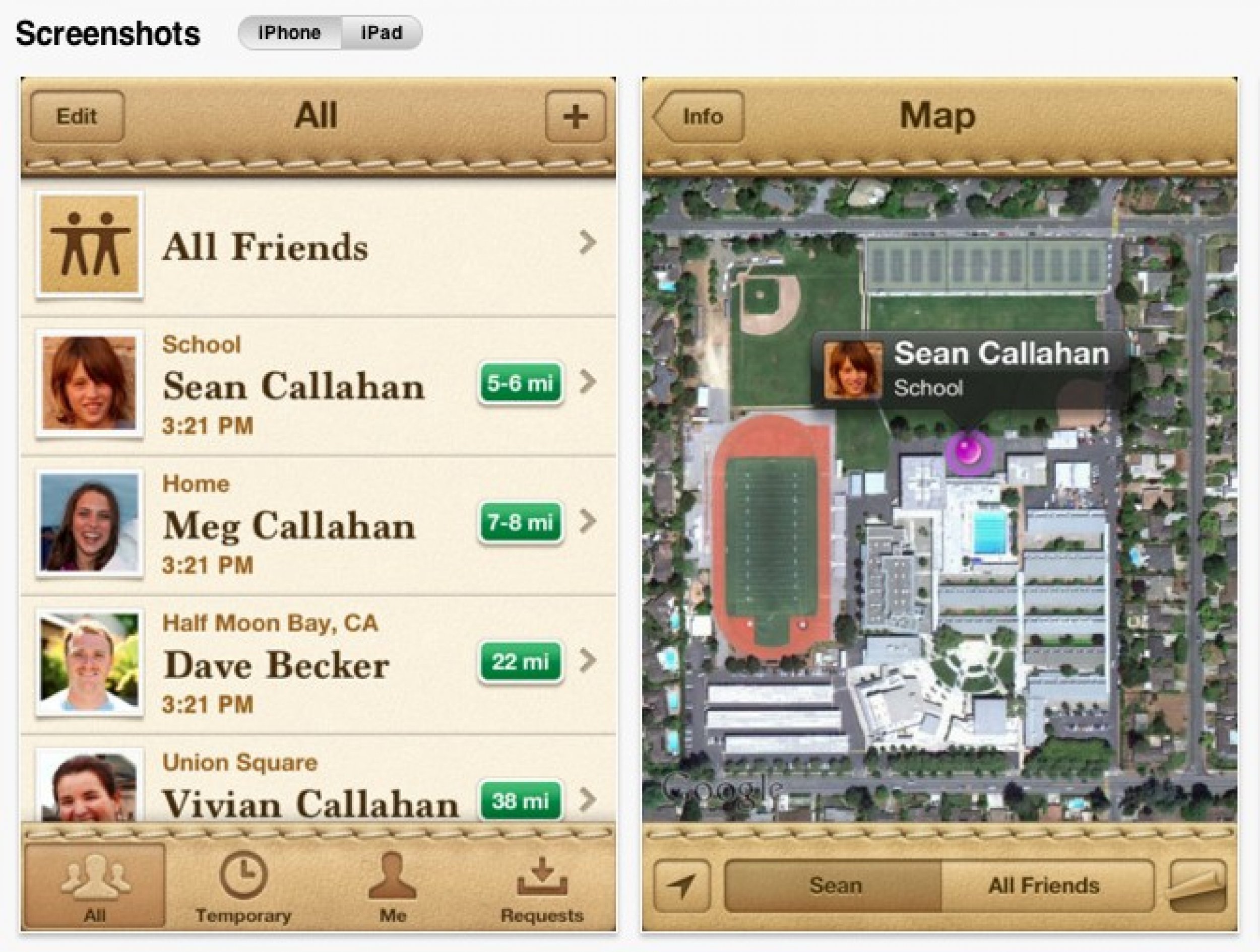 Find My Friends app on iOS 5