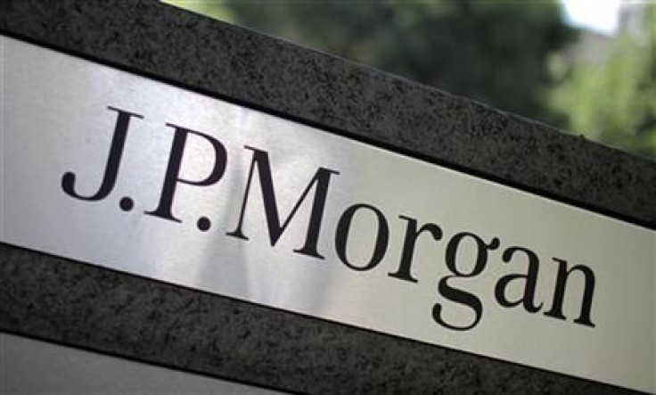 A sign is seen outside the JPMorgan office in Los Angeles