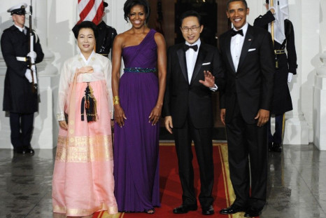 Michelle Obama’s One-Shoulder Doo-Ri Chung Gown Dazzles Onlookers at Korean State Dinner 