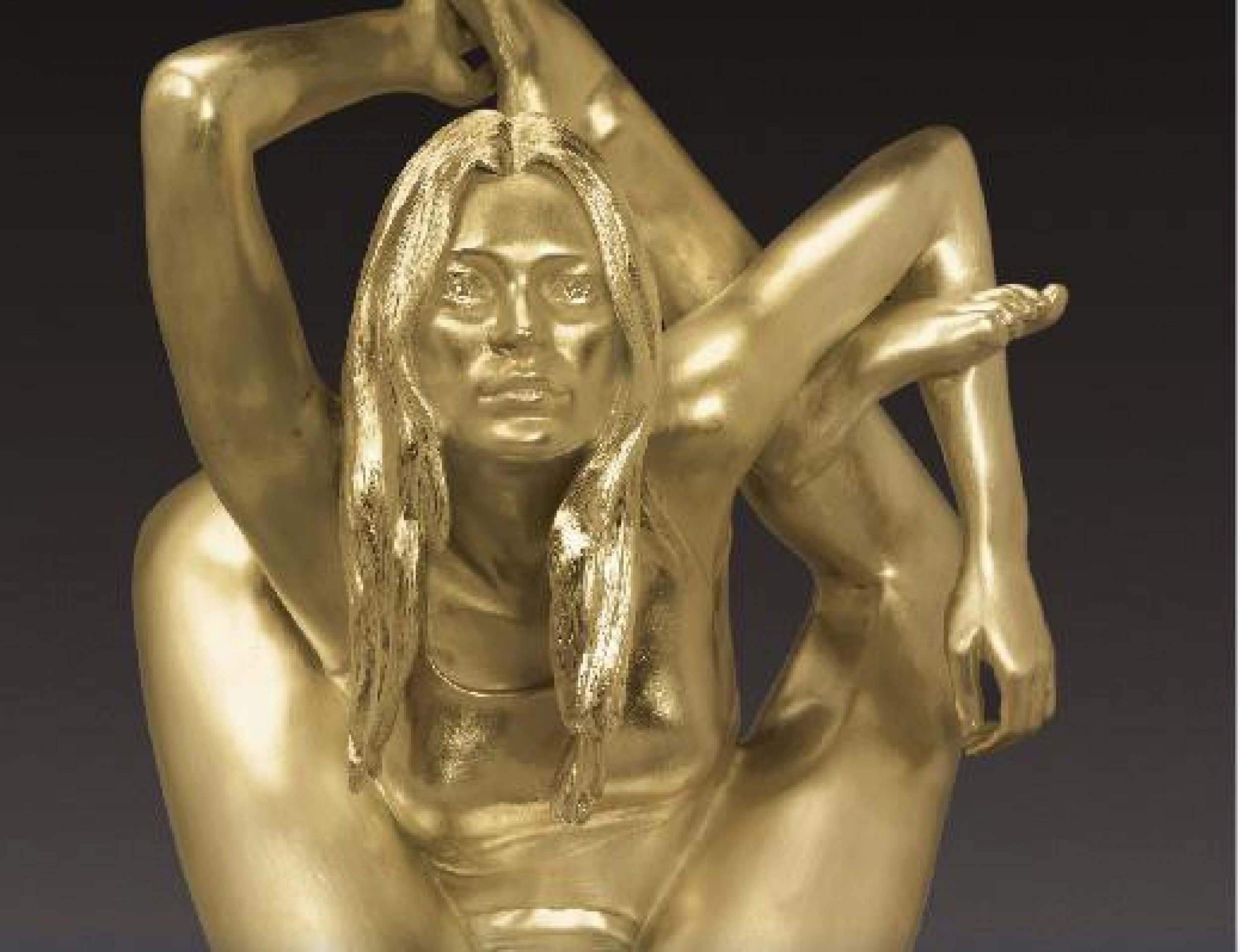 Contorted Kate Moss Gold Sculpture Auctioned at 900000