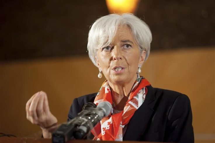 International Monetary Fund's Managing Director Christine Lagarde addresses a roundtable discussion in Lagos