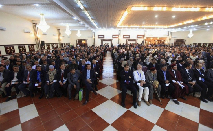 People attend the 9th Conference of the Muslim Brotherhood in Benghazi last year