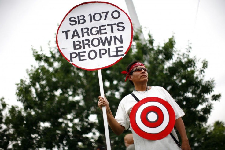 Protester at rally against Arizona's immigration law