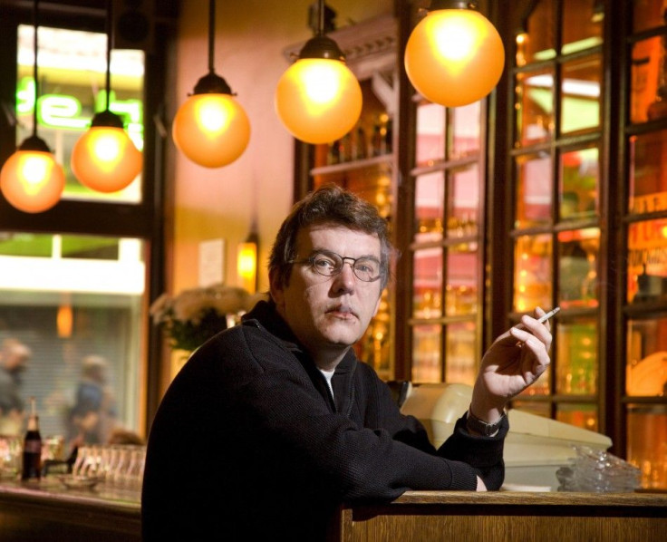 Local conservative politician and coffeeshop owner Michael Veling sits at the bar in his coffeeshop in the center of Amsterdam.