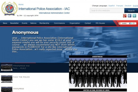 Anonymous Hackers Deface International Police Association Website, “F*CK THE POLICE” [PHOTOS]