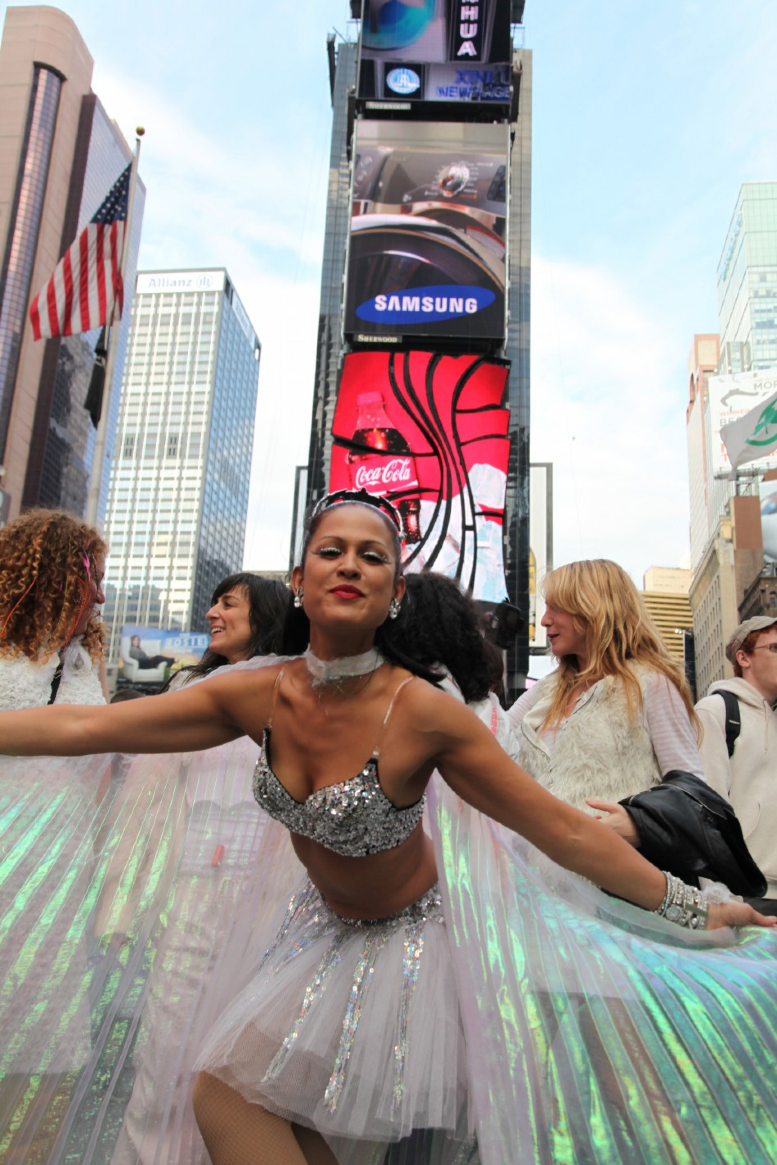 Performer in Times Square Protest