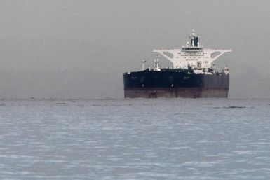 Iranian crude oil supertanker &quot;Delvar&quot; is seen anchored off Singapore