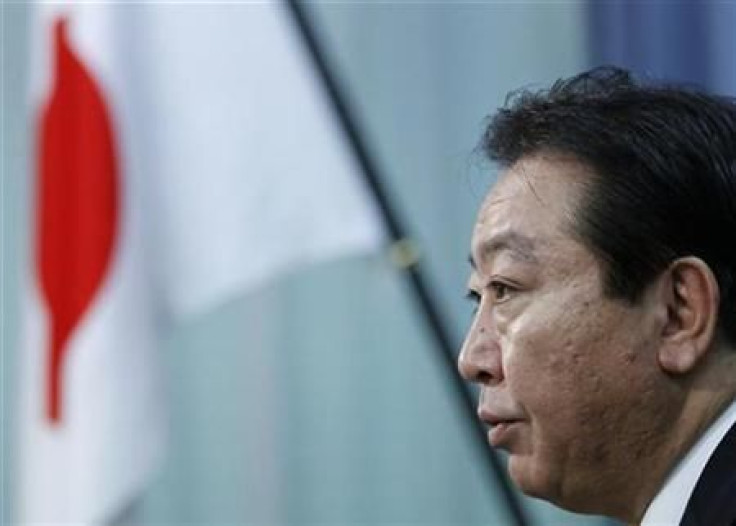 Japan&#039;s Finance Minister Noda attends a news conference at the Finance Ministry in Tokyo