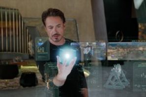 Tony Stark (Robert Downey Jr.) holds the cosmic cube in 'The Avengers'