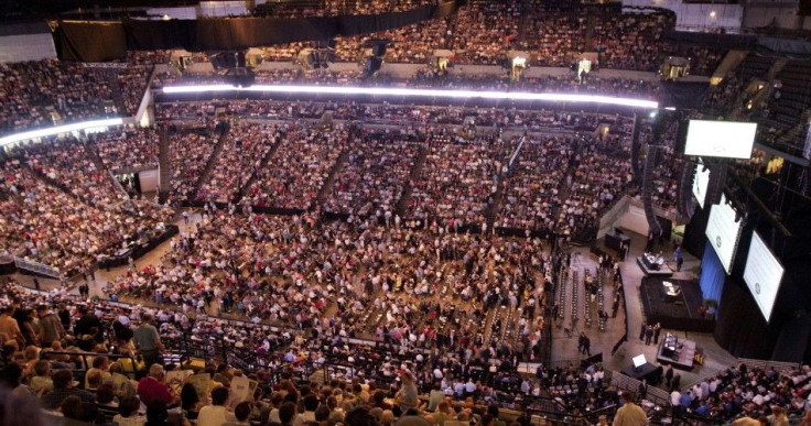 Thousands of shareholders gather in the Century Link Center arena during the Berkshire Hathaway Annual shareholders meeting in Omaha, May 5, 2012.