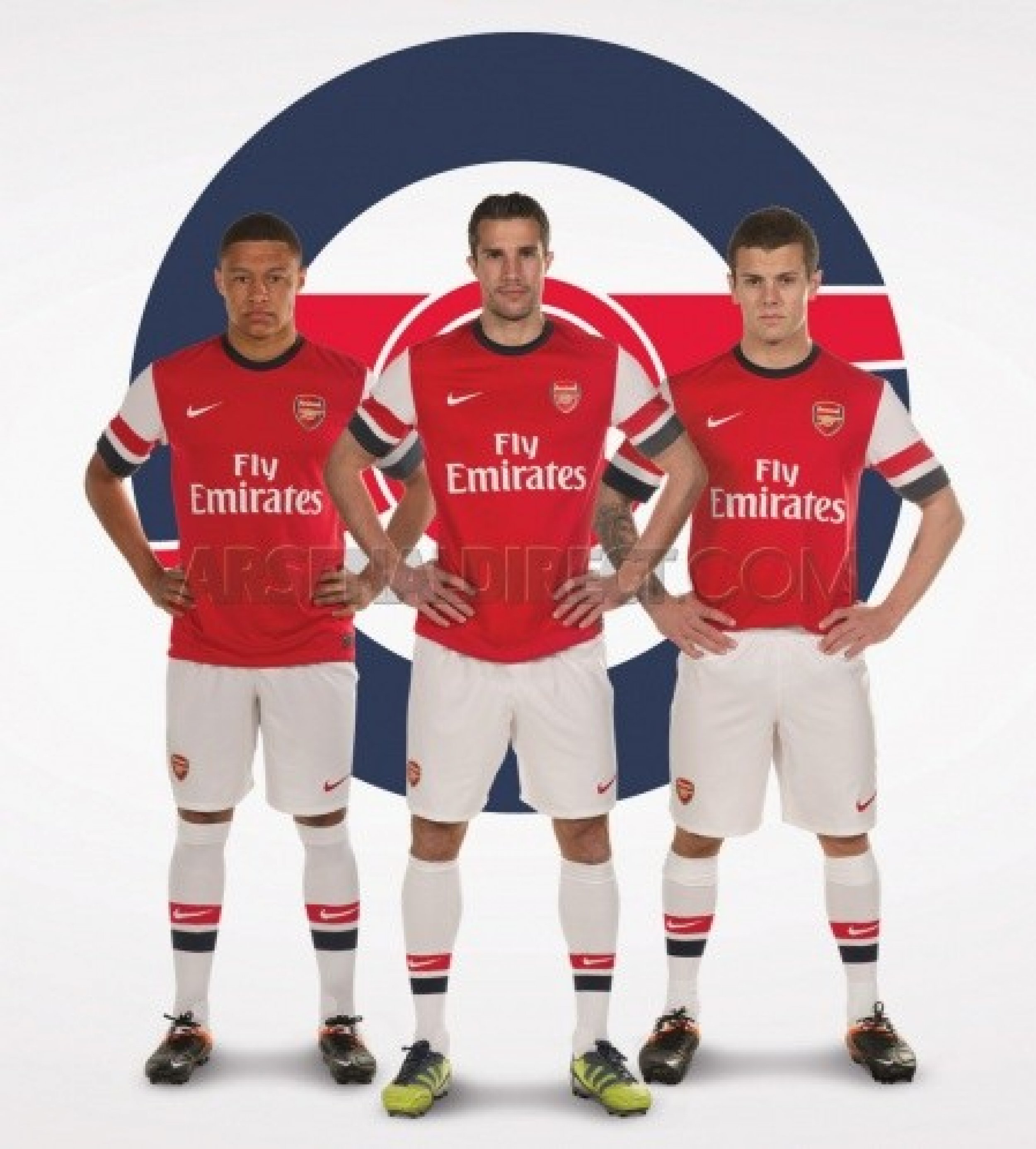 Alex-Oxlade-Chamberlain, Robin van persie and Aaron Ramsey