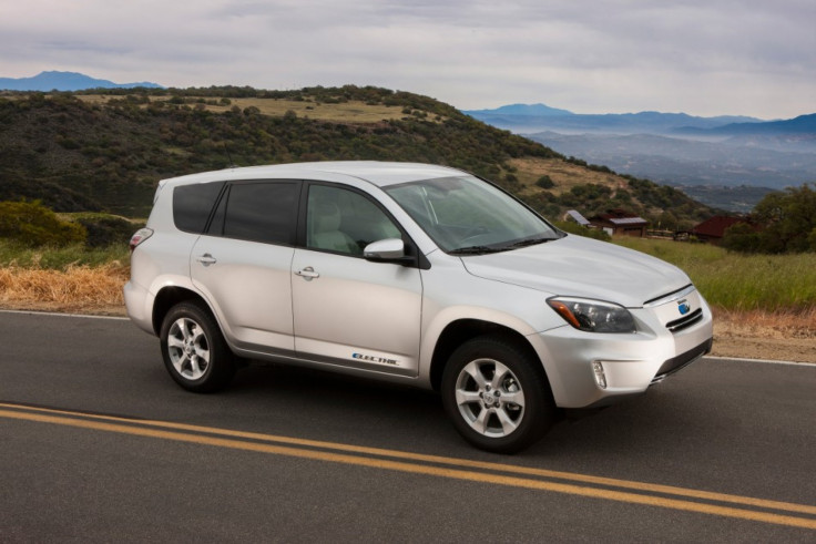 The new Toyota RAV4 EV drives.