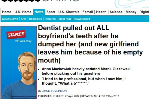 Dentist Who Removed Ex's Teeth Story A Hoax