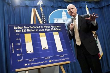California Governor Jerry Brown introduces his state budget proposal at the State Capitol in Sacramento January 5, 2012.