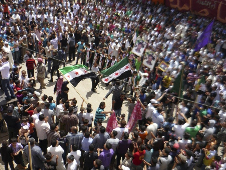 Demonstrators in Daraa